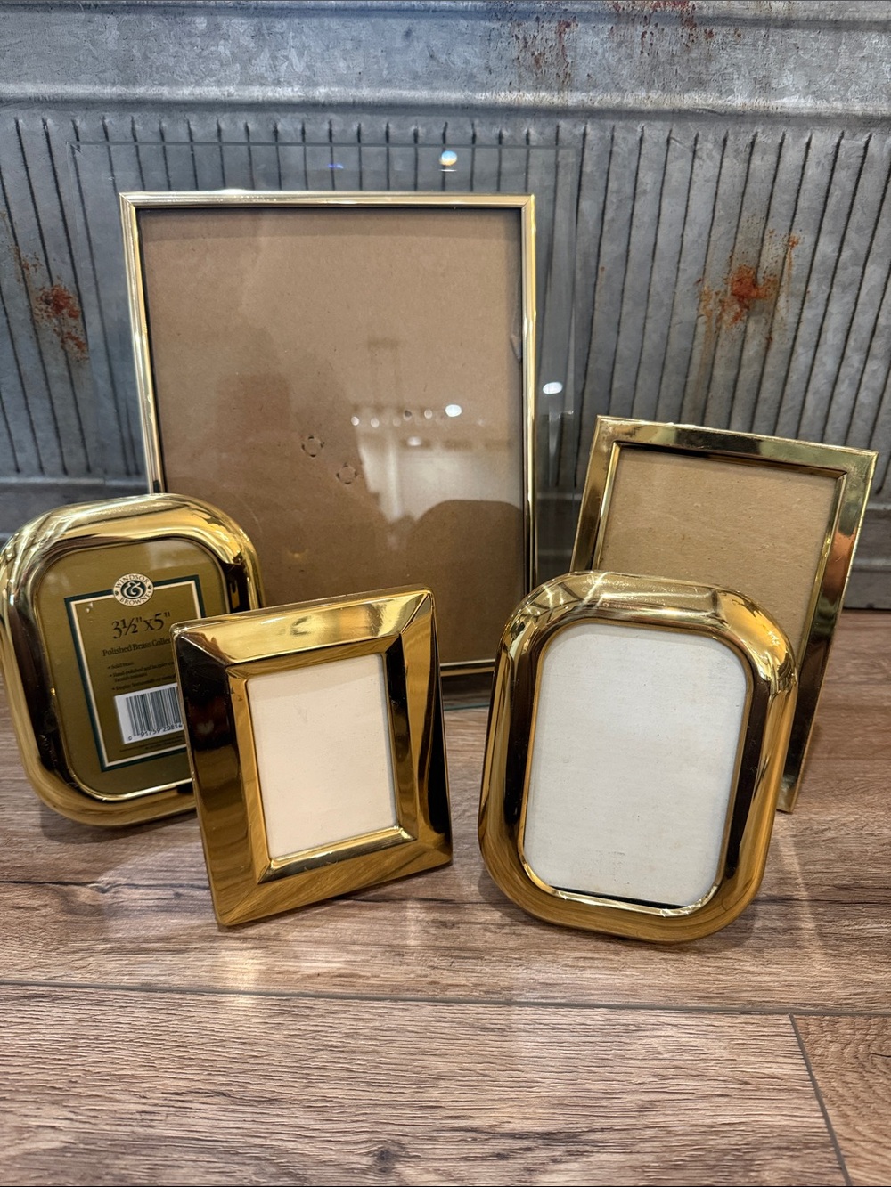 BRASS Gold Finish Home Picture Frames - Assorted Sizes